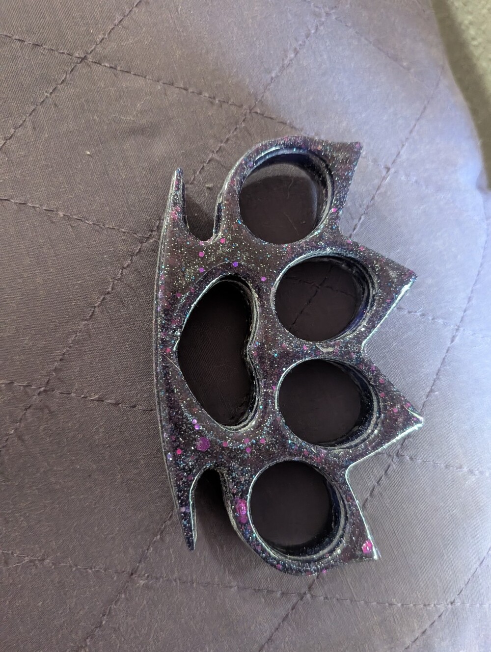 Sparkle Black Glitter Knuckle Duster Accessory - Women Accessories